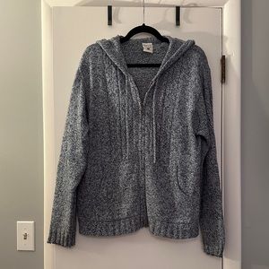 Columbia Full Zip Navy and White Sweater with Pockets